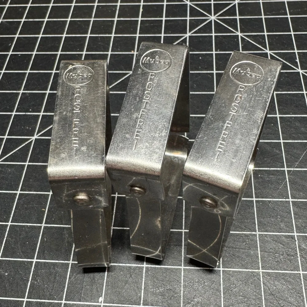Vintage Mubea Rostfrei Stainless Steel Tablecloth Clips Set of 3 German Made